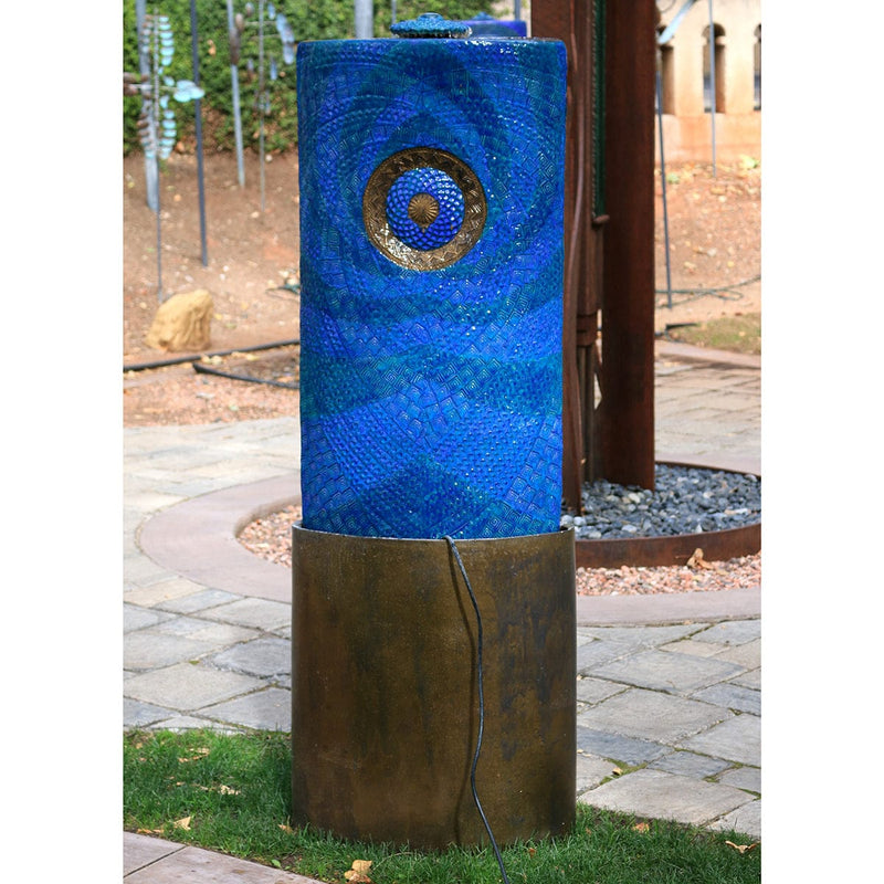 "Unfolding Lotus" - Blue/Green-Damien Jones-Renee Taylor Gallery