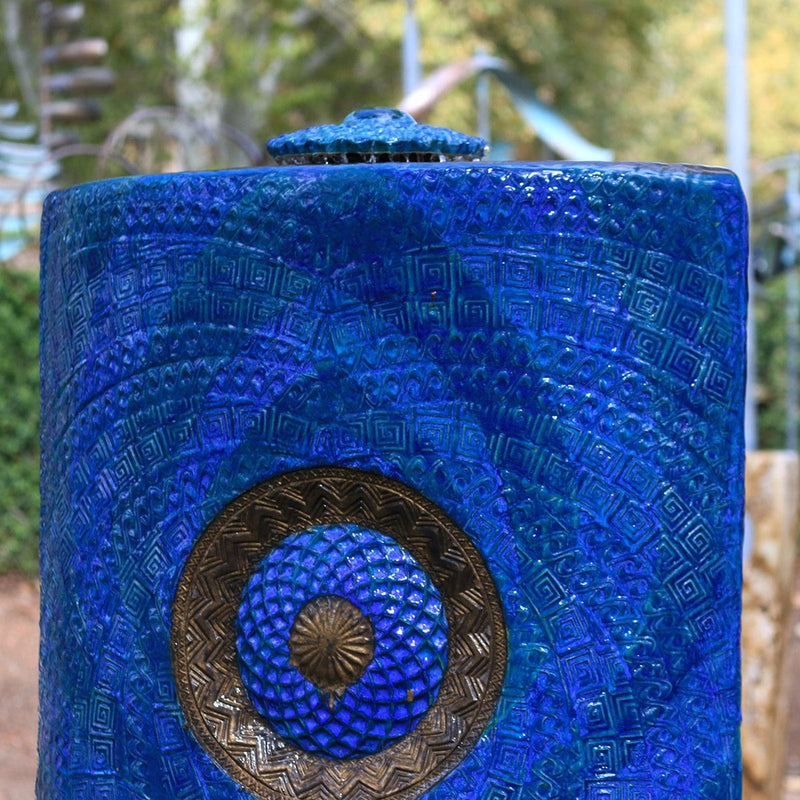 "Unfolding Lotus" - Blue/Green-Damien Jones-Renee Taylor Gallery