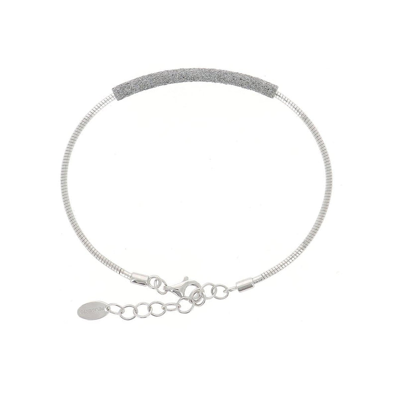 DNA Single Strand Spring Rhodium Light Gray Polvere Bracelet - WDNAB191-Pesavento-Renee Taylor Gallery