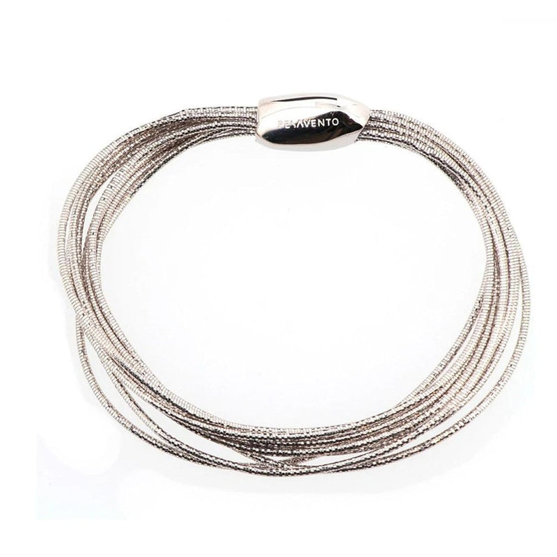 DNA Mixed Metal Spring Thin Rhodium Ruthenium Bracelet - WDNAB240-Pesavento-Renee Taylor Gallery