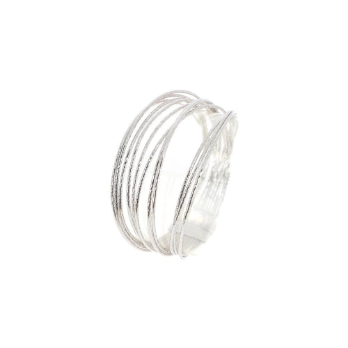 DNA Mixed Metal Spring Medium Rhodium Ruthenium Bracelet - WDNAD410-Pesavento-Renee Taylor Gallery