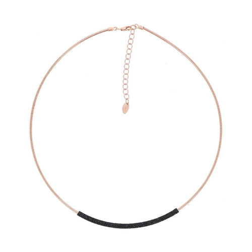 DNA Spring Single Strand Rose Gold Black Polvere Necklace - WDNAG179-Pesavento-Renee Taylor Gallery