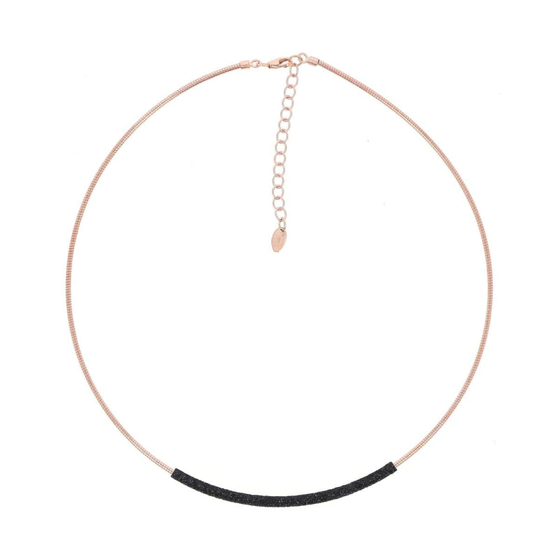 DNA Spring Single Strand Rose Gold Black Polvere Necklace - WDNAG179-Pesavento-Renee Taylor Gallery