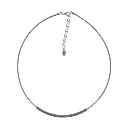 DNA Spring Single Strand Ruthenium Dark Gray Polvere Necklace - WDNAG182-Pesavento-Renee Taylor Gallery