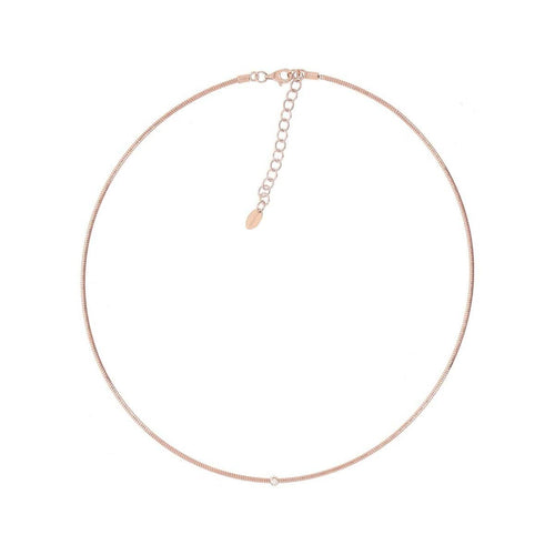 DNA Single Strand Spring with 1 Diamond Station Rose Gold Necklace - WDNAG198-Pesavento-Renee Taylor Gallery