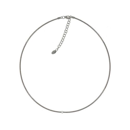 DNA Single Strand Spring 1 Diamond Station Ruthenium Necklace - WDNAG199-Pesavento-Renee Taylor Gallery