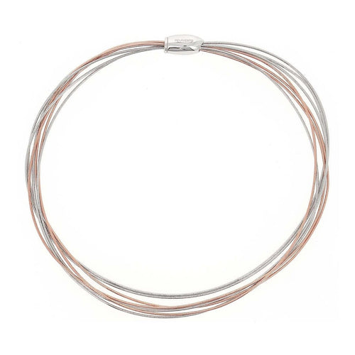 DNA Mixed Metal Spring Rhodium Necklace - WDNAG215-Pesavento-Renee Taylor Gallery