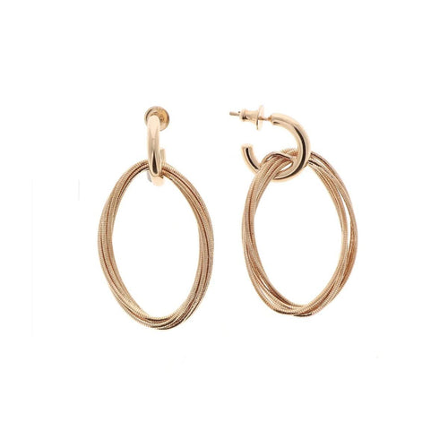 DNA Spring Small Oval Rose Gold Rosa Cipria Earrings - WDNAO114-Pesavento-Renee Taylor Gallery