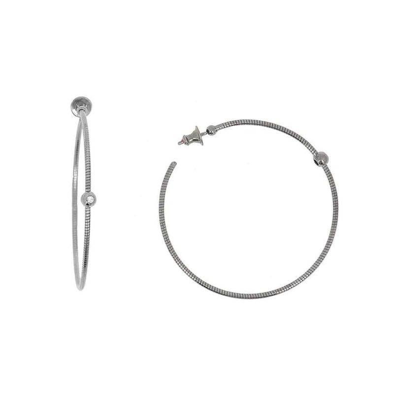 DNA Spring Medium Hoop Diamond Ruthenium Earrings - WDNAO187-Pesavento-Renee Taylor Gallery