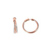 DNA Spring Mixed Metal Small Hoop Rhodium & Rose Gold Earrings - WDNAO201-Pesavento-Renee Taylor Gallery