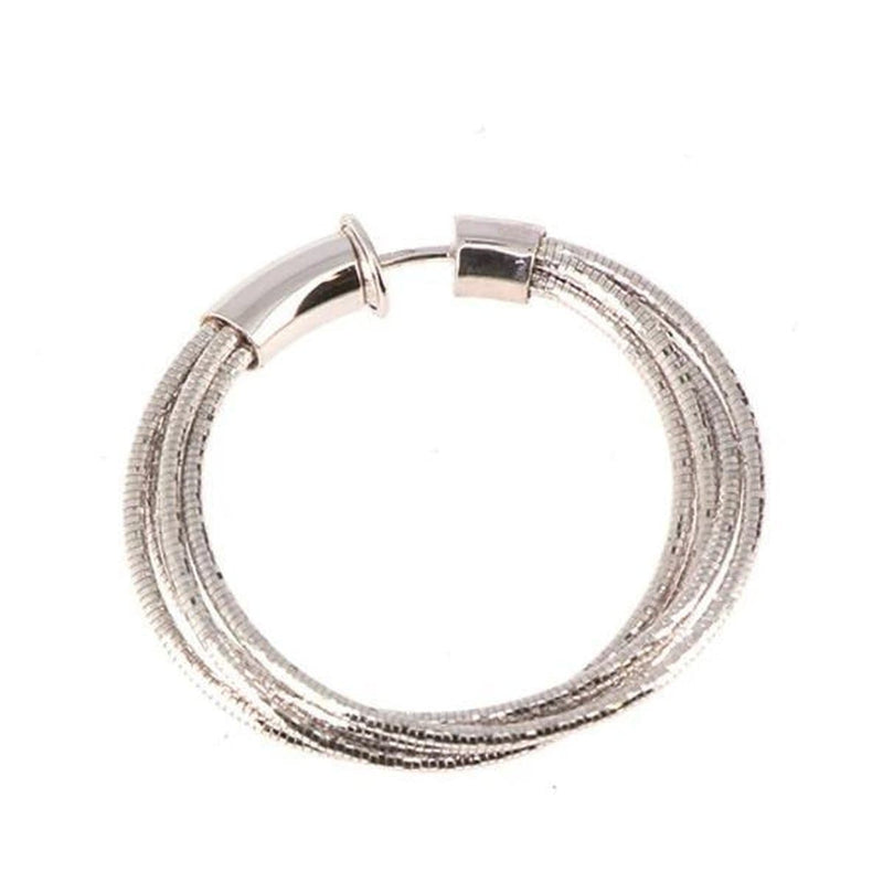 DNA Mixed Metal Spring Small Hoop Rhodium Ruthenium Earrings - WDNAO228-Pesavento-Renee Taylor Gallery