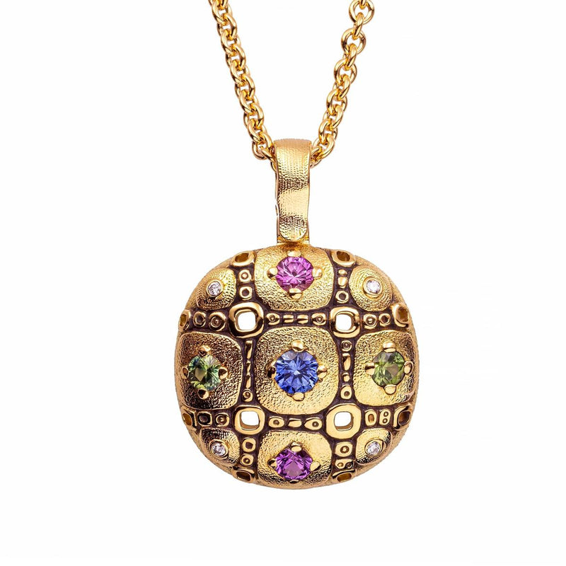 18K Little WIndows Sapphire & Diamond Pendant - M-113S-Alex Sepkus-Renee Taylor Gallery