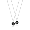 Sterling Silver Brown Diamond & Black Onyx Round Pendant Necklace - XNU1004-16D36-Lois Hill-Renee Taylor Gallery