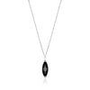 Sterling Silver Brown Diamond & Black Onyx Marquis Necklace - XNU1005-16D36-Lois Hill-Renee Taylor Gallery