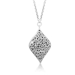 Sterling Silver Black Sapphire Pendant Necklace - XNU288-16BS5-Lois Hill-Renee Taylor Gallery