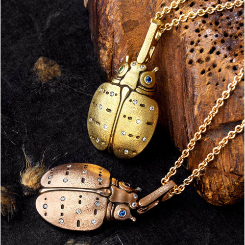 18K Rose Gold Big Bug Sapphire & Diamond Pendant - M-125RS-Alex Sepkus-Renee Taylor Gallery