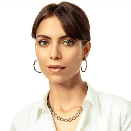 Signature The Perfect Chunky Mixed Metal Link Necklace - YRZ070342B-18-1-Freida Rothman-Renee Taylor Gallery