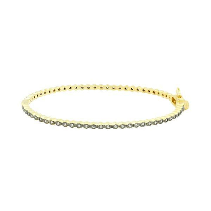 Signature Bezel Pavé Hinge Bangle - YRZB080144B-H-Freida Rothman-Renee Taylor Gallery