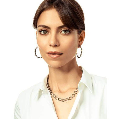 Signature Teardrop Bezel Hoop Earrings - YRZE020020B-1-14K-Freida Rothman-Renee Taylor Gallery