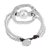 A Pearl of Wisdom Sterling Silver Plated Bracelet - PUL1130MTLBPL0M-UNO de 50-Renee Taylor Gallery