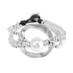 A Pearl of Wisdom Sterling Silver Plated Bracelet - PUL1130MTLBPL0M-UNO de 50-Renee Taylor Gallery