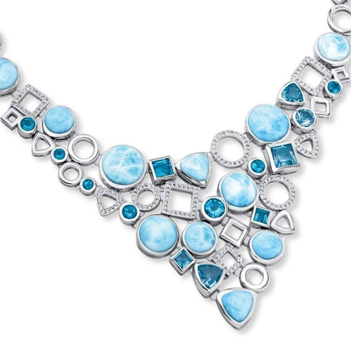 Alexandria Large Necklace - Nalex00-00-Marahlago Larimar-Renee Taylor Gallery