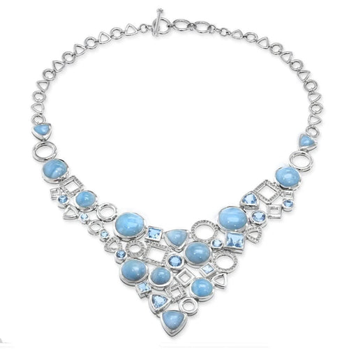 Alexandria Large Necklace - Nalex00-00-Marahlago Larimar-Renee Taylor Gallery