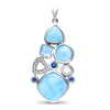 Alexandria Small Necklace - Nalex01-00-Marahlago Larimar-Renee Taylor Gallery