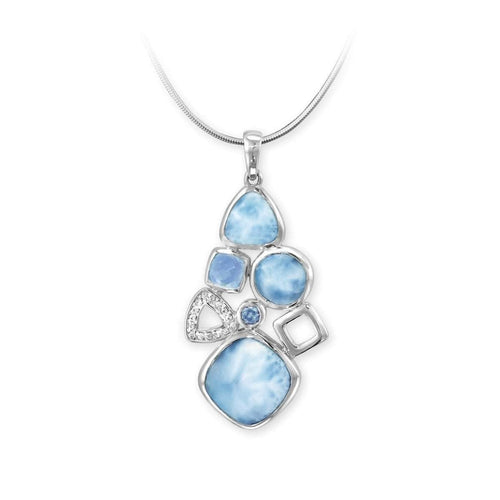 Alexandria Small Necklace - Nalex01-00-Marahlago Larimar-Renee Taylor Gallery