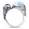 Azure Pear Ring - Razur0P-00-Marahlago Larimar-Renee Taylor Gallery