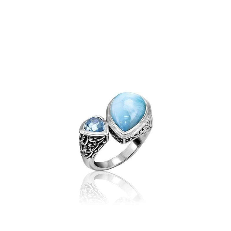 Azure Pear Ring - Razur0P-00-Marahlago Larimar-Renee Taylor Gallery