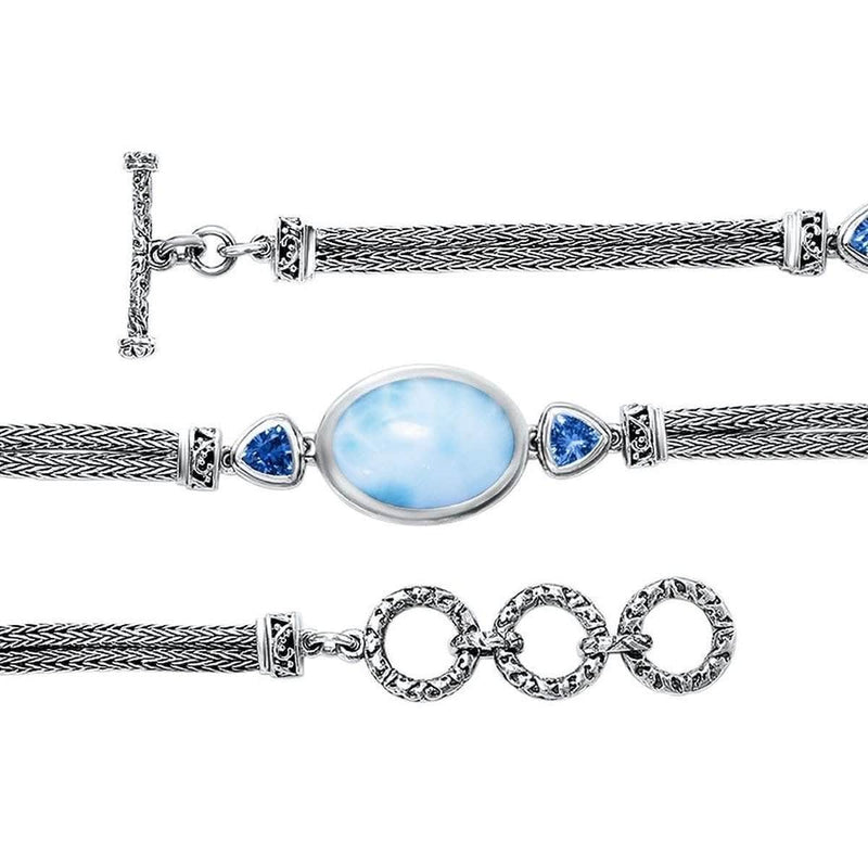 Azure Pear Bracelet - Bazur0P-00-Marahlago Larimar-Renee Taylor Gallery