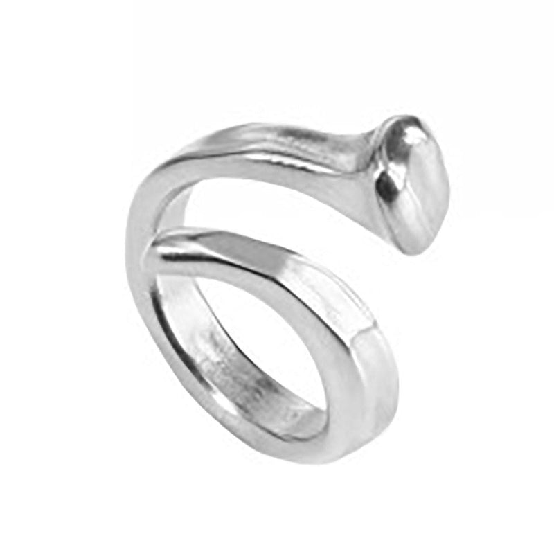 B12 Layered Silver Nail Ring - ANI0456MTL000-UNO de 50-Renee Taylor Gallery