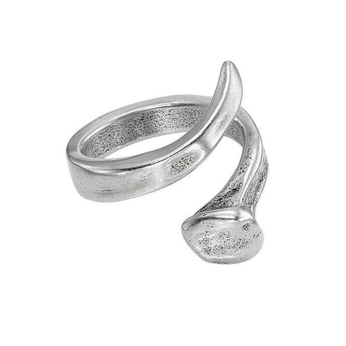 B12 Layered Nail Sterling Silver Plated Ring - ANI0456MTL000-UNO de 50-Renee Taylor Gallery