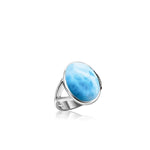 Basic Oval Ring - Rbasi00-00-Marahlago Larimar-Renee Taylor Gallery