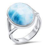 Basic Oval Ring - Rbasi00-00-Marahlago Larimar-Renee Taylor Gallery