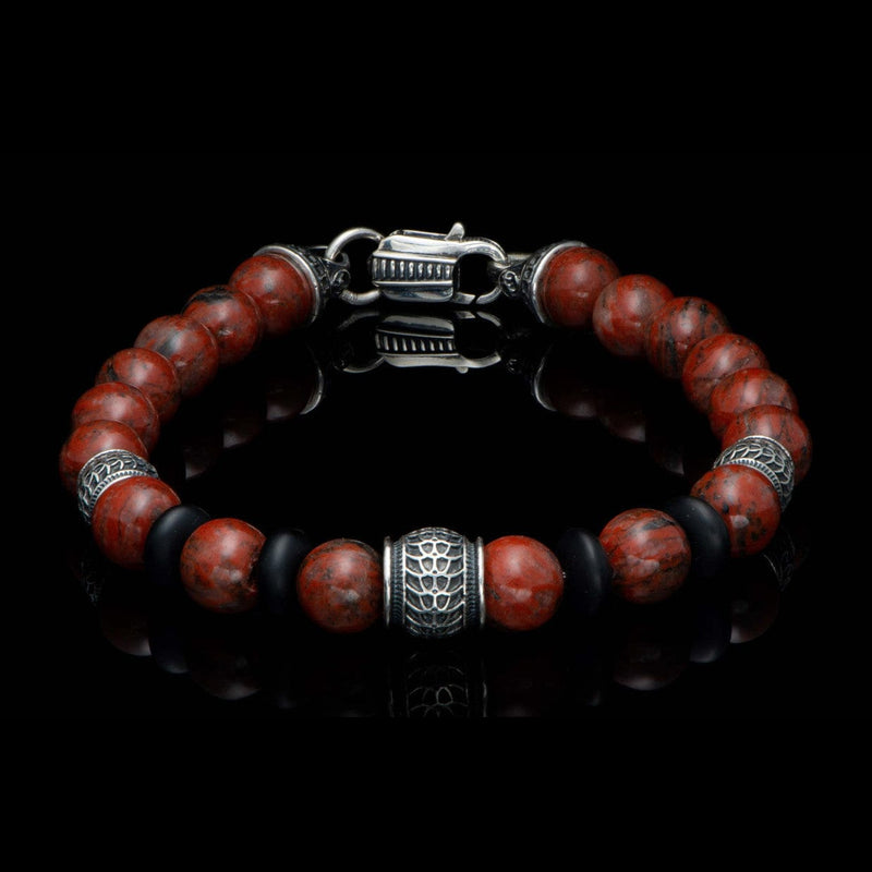Natural Red Jasper Bracelet Untreated Genuine Beads