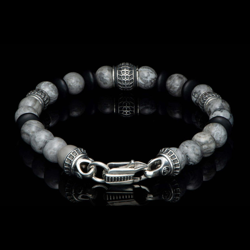 Men's Newport Silver Agate Bracelet - BB49 SLA-William Henry-Renee Taylor Gallery