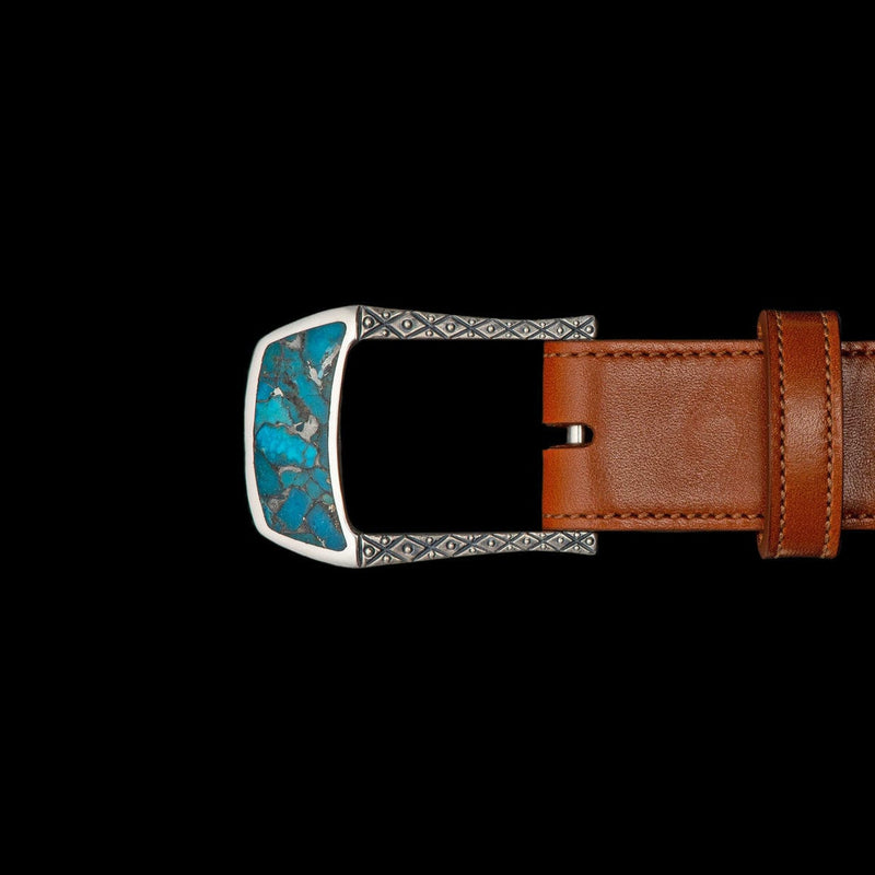 Buckle 3 Turquoise Belt Buckle - BKL3 TQ-William Henry-Renee Taylor Gallery