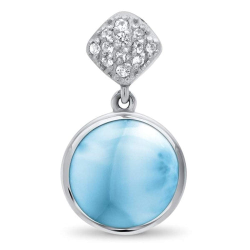 Bliss Round Necklace - Nblis00-00-Marahlago Larimar-Renee Taylor Gallery