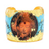 Buddha Blue 2" Gold Cuff - SL106-Evocateur-Renee Taylor Gallery