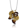 18K Burnished Gold Organic Flower Pendant - DP236-YBR-Simon G.-Renee Taylor Gallery
