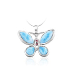 Wildlife Butterfly Necklace - Nbutt01-ch-Marahlago Larimar-Renee Taylor Gallery