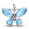 Wildlife Butterfly Necklace - Nbutt01-ch-Marahlago Larimar-Renee Taylor Gallery