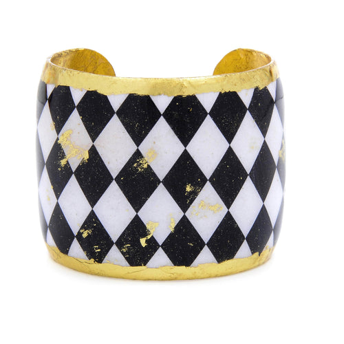B&W Harlequin 2" Gold Cuff - BW121-Evocateur-Renee Taylor Gallery