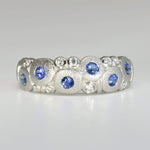 Platinum Candy Blue Sapphire & Diamond Dome Ring - R-122PS-Alex Sepkus-Renee Taylor Gallery