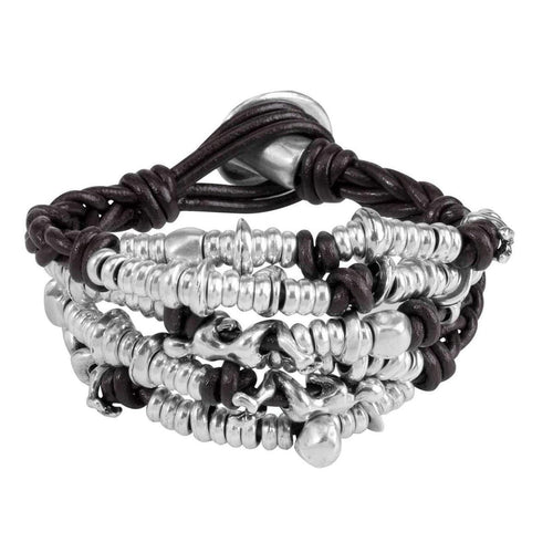 Cheetah Sterling Silver Plated Bracelet - PUL1443MTLMAR0M-UNO de 50-Renee Taylor Gallery