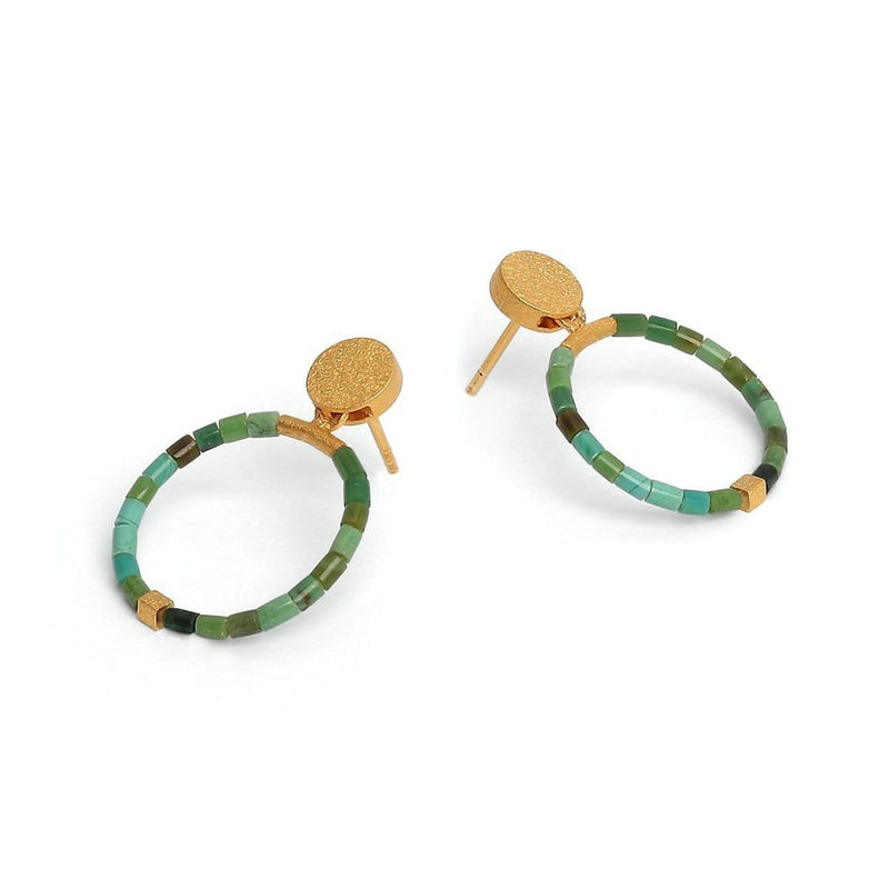 Circolo Green Turquoise Earrings - 15586356-Bernd Wolf-Renee Taylor Gallery
