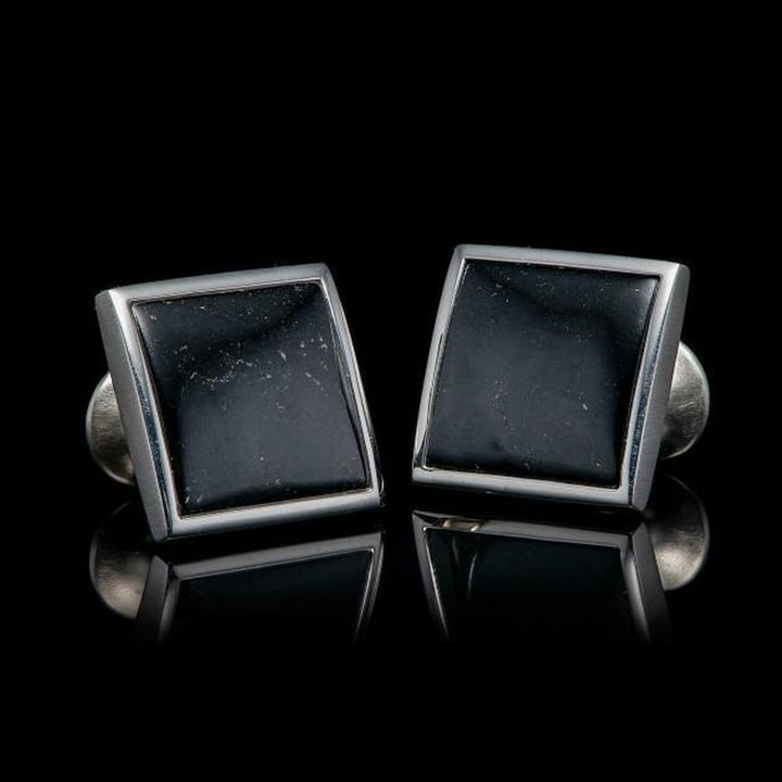 Men's Black Jade Duo Cufflinks - CL BLK J-William Henry-Renee Taylor Gallery