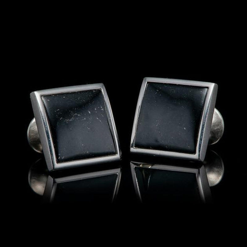 Men's Black Jade Duo Cufflinks - CL BLK J-William Henry-Renee Taylor Gallery